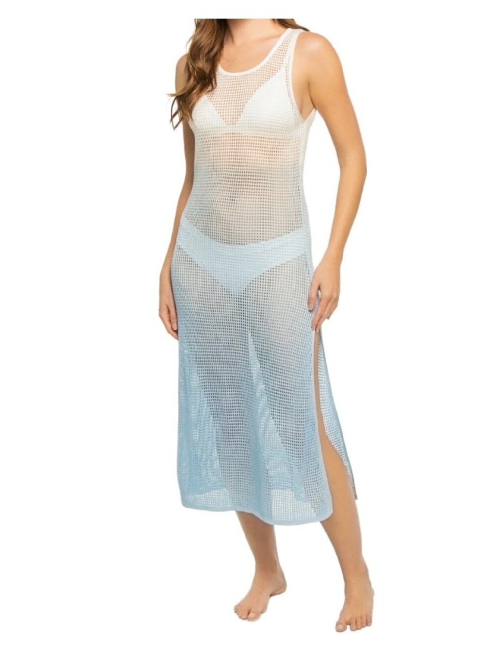 Surf Gypsy Crochet Midi Dress Swim Suit Cover Up Dip Dye Size Medium Women's